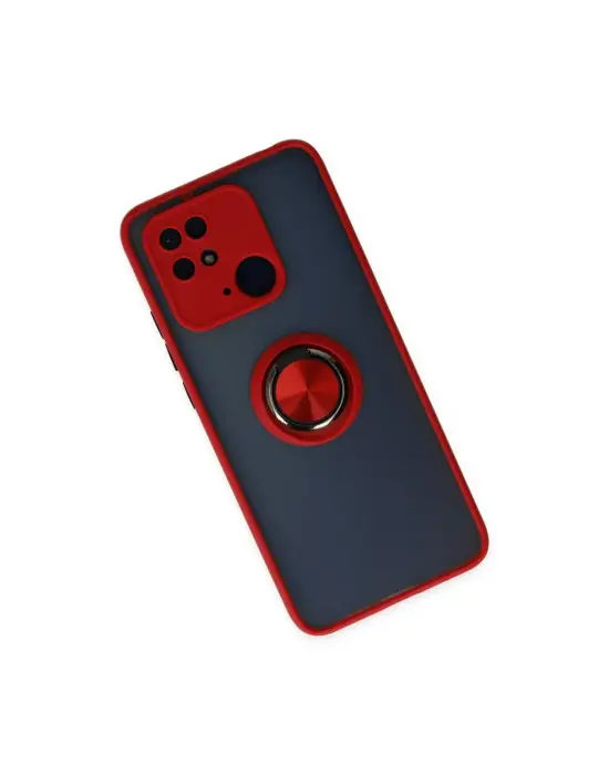 Xiaomi Poco C40 Kılıf Montreal Yüzüklü Silikon Kapak - Kırmızı