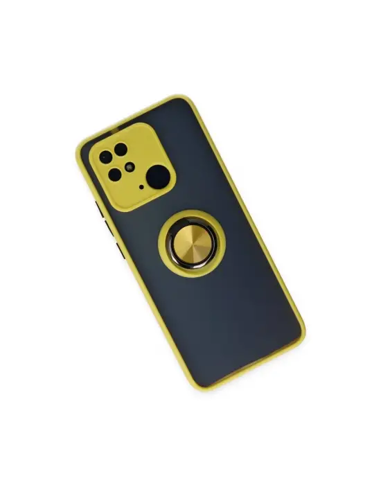 Xiaomi Poco C40 Kılıf Montreal Yüzüklü Silikon Kapak - Sarı