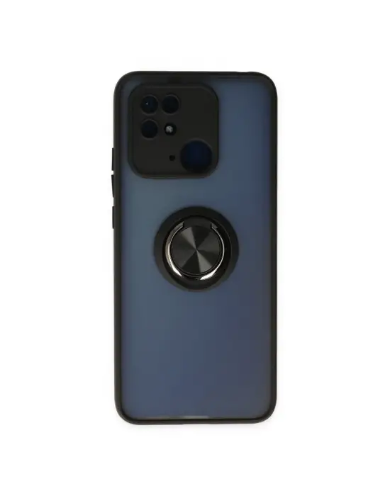 Xiaomi Poco C40 Kılıf Montreal Yüzüklü Silikon Kapak - Siyah