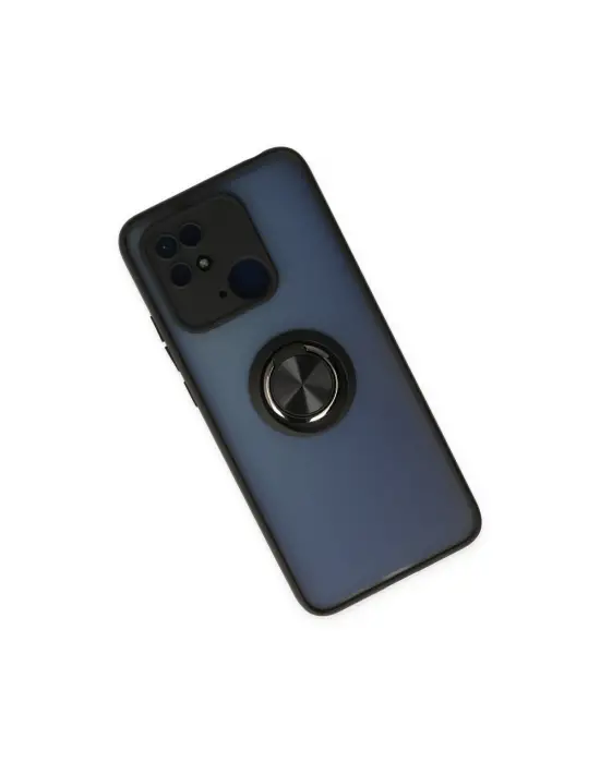 Xiaomi Poco C40 Kılıf Montreal Yüzüklü Silikon Kapak - Siyah