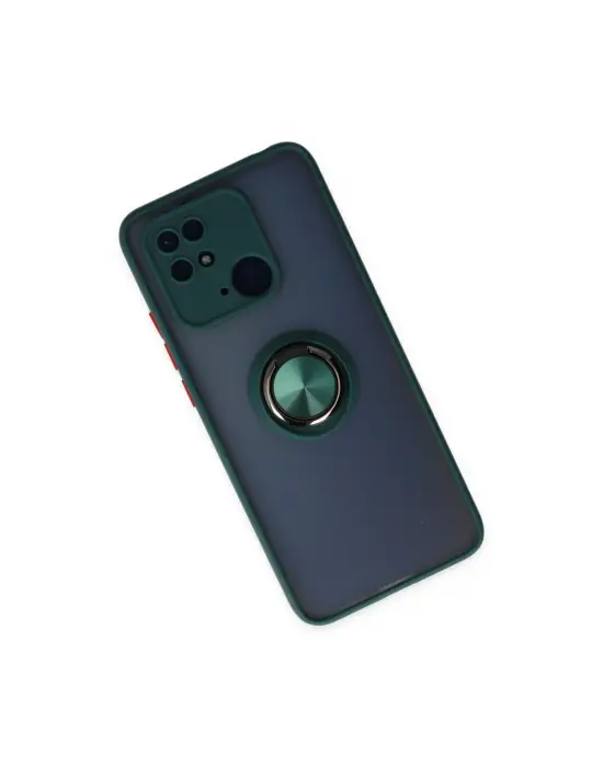 Xiaomi Poco C40 Kılıf Montreal Yüzüklü Silikon Kapak - Yeşil