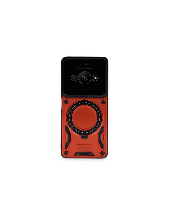 Xiaomi Poco C61 Kılıf Joy Lens Standlı Kapak - Kırmızı
