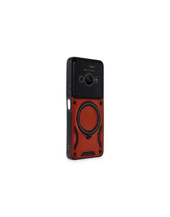 Xiaomi Poco C61 Kılıf Joy Lens Standlı Kapak - Kırmızı