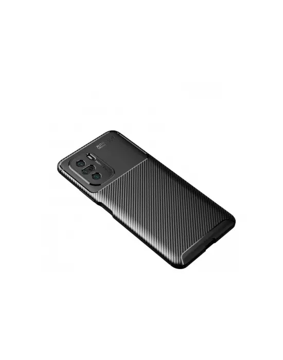 Xiaomi Poco F3 Kılıf Auto Focus Karbon Kapak - Siyah