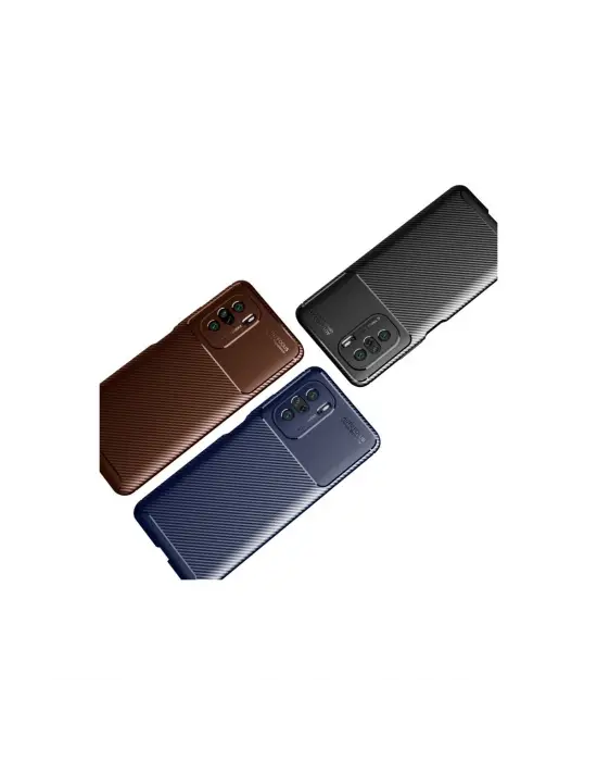 Xiaomi Poco F3 Kılıf Auto Focus Karbon Kapak - Siyah