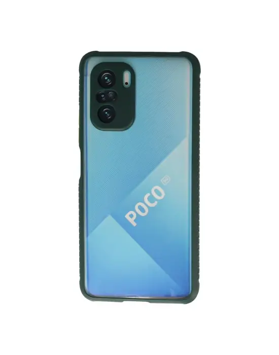 Xiaomi Poco F3 Kılıf Miami Şeffaf Silikon - Koyu Yeşil