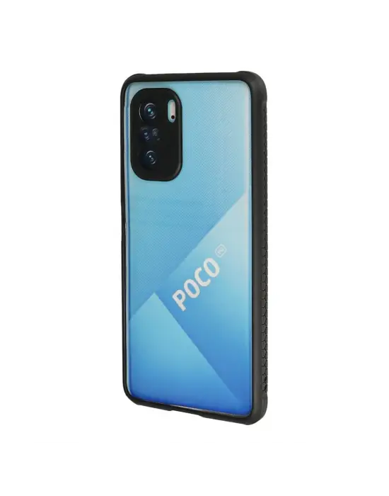 Xiaomi Poco F3 Kılıf Miami Şeffaf Silikon - Siyah