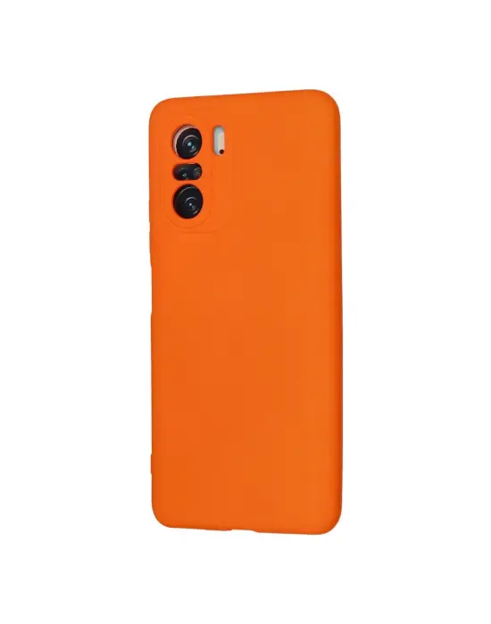 Xiaomi Poco F3 Kılıf Nano İçi Kadife Silikon - Turuncu