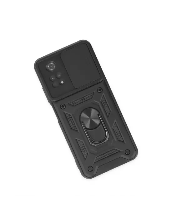 Xiaomi Poco M4 Pro 4g Kılıf Pars Lens Yüzüklü Silikon - Siyah