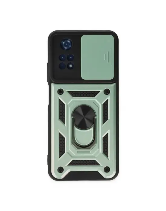 Xiaomi Poco M4 Pro 4g Kılıf Pars Lens Yüzüklü Silikon - Yeşil