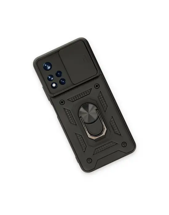 Xiaomi Poco M4 Pro 5g Kılıf Pars Lens Yüzüklü Silikon - Siyah