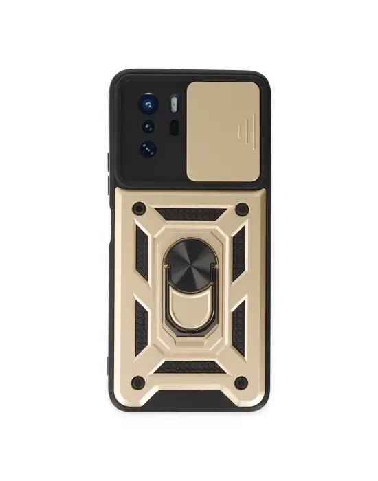 Xiaomi Poco X3 Gt Kılıf Pars Lens Yüzüklü Silikon - Gold