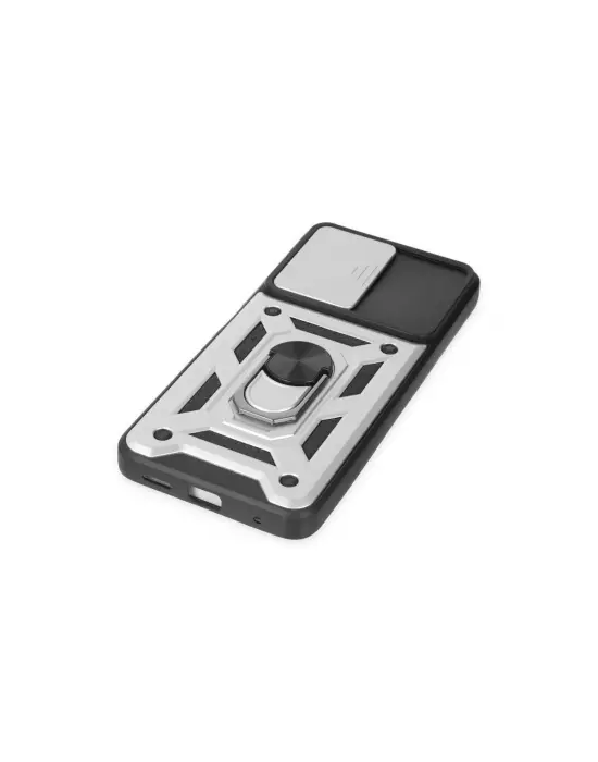 Xiaomi Poco X3 Gt Kılıf Pars Lens Yüzüklü Silikon - Gümüş