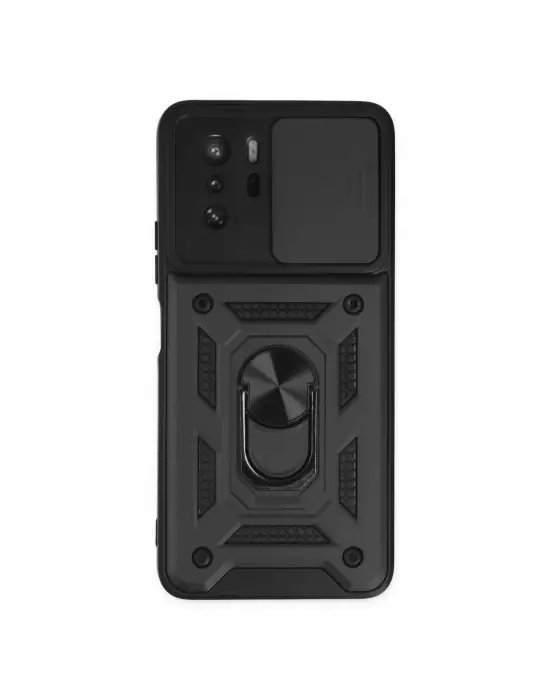 Xiaomi Poco X3 Gt Kılıf Pars Lens Yüzüklü Silikon - Siyah