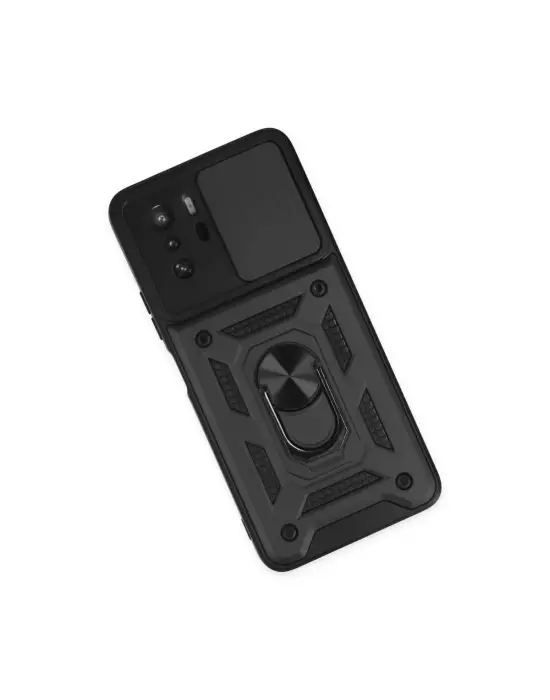 Xiaomi Poco X3 Gt Kılıf Pars Lens Yüzüklü Silikon - Siyah