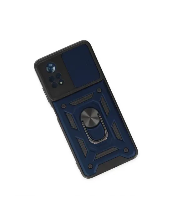Xiaomi Poco X4 Pro 5g Kılıf Pars Lens Yüzüklü Silikon - Lacivert