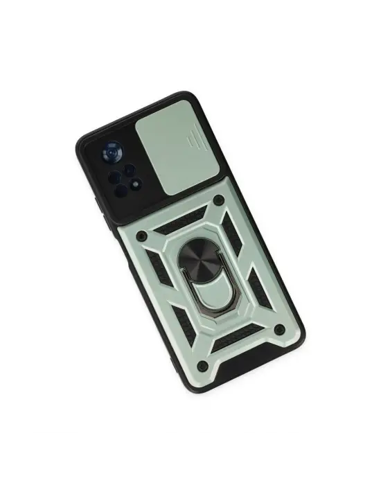 Xiaomi Poco X4 Pro 5g Kılıf Pars Lens Yüzüklü Silikon - Yeşil