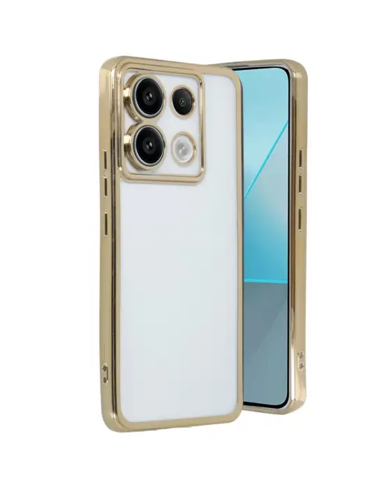 Xiaomi Poco X6 Kılıf Razer Lensli Silikon - Gold