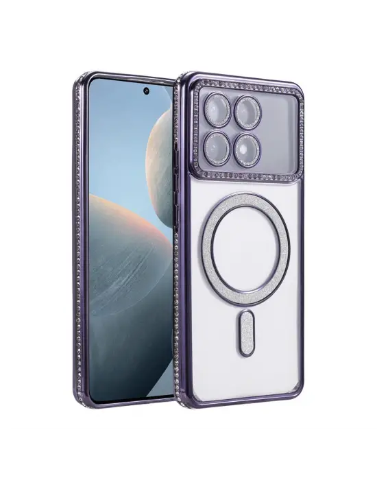 Xiaomi Poco X6 Pro Joke Simli Magneticsafe Kılıf - Derin Mor