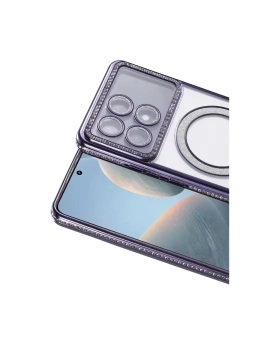 Xiaomi Poco X6 Pro Joke Simli Magneticsafe Kılıf - Derin Mor
