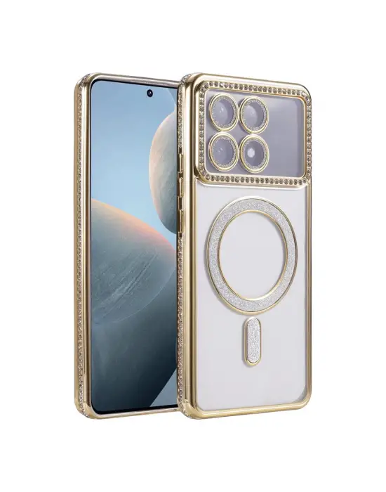 Xiaomi Poco X6 Pro Joke Simli Magneticsafe Kılıf - Gold