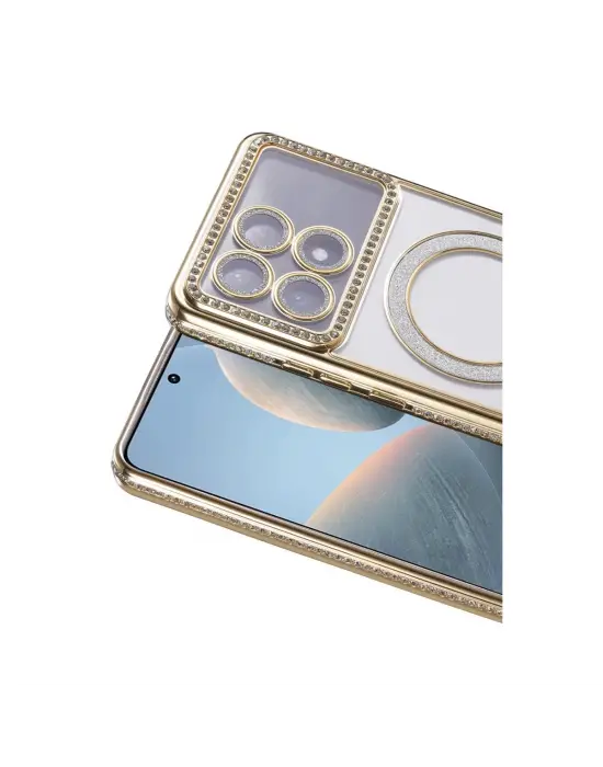 Xiaomi Poco X6 Pro Joke Simli Magneticsafe Kılıf - Gold