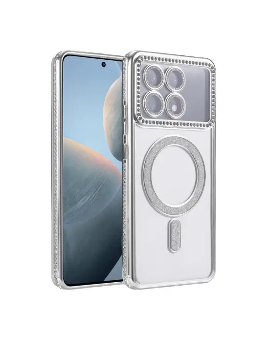 Xiaomi Poco X6 Pro Joke Simli Magneticsafe Kılıf - Gümüş