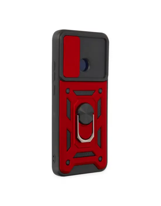 Xiaomi Redmi 10c Kılıf Pars Lens Yüzüklü Silikon - Kırmızı