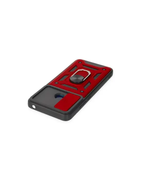 Xiaomi Redmi 10c Kılıf Pars Lens Yüzüklü Silikon - Kırmızı