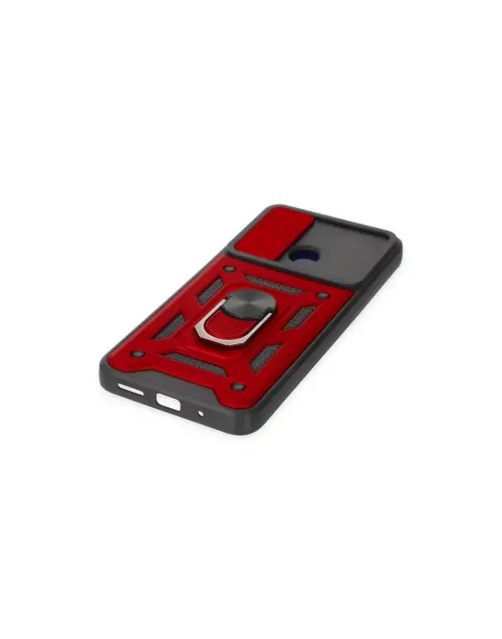 Xiaomi Redmi 10c Kılıf Pars Lens Yüzüklü Silikon - Kırmızı