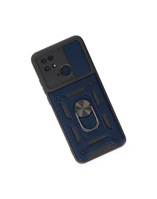 Xiaomi Redmi 10c Kılıf Pars Lens Yüzüklü Silikon - Lacivert
