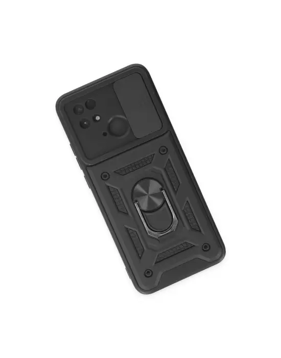 Xiaomi Redmi 10c Kılıf Pars Lens Yüzüklü Silikon - Siyah