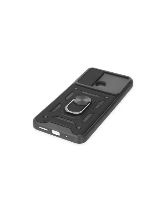 Xiaomi Redmi 10c Kılıf Pars Lens Yüzüklü Silikon - Siyah