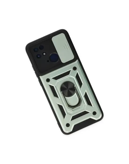 Xiaomi Redmi 10c Kılıf Pars Lens Yüzüklü Silikon - Yeşil
