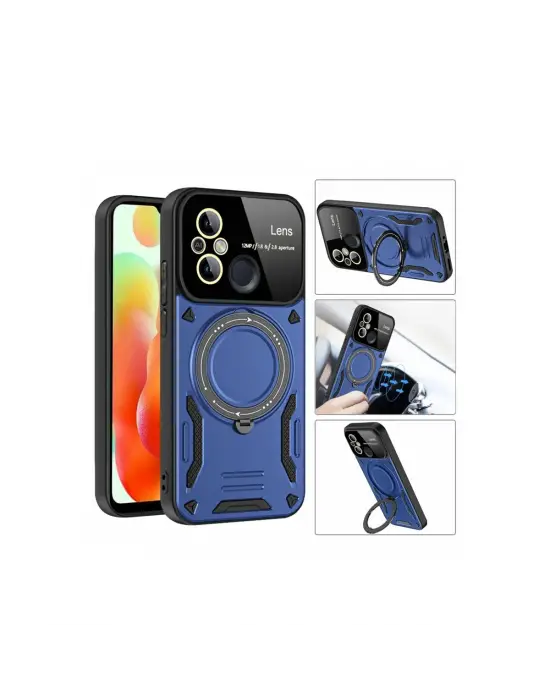 Xiaomi Redmi 12c Kılıf Joy Lens Standlı Kapak - Mor