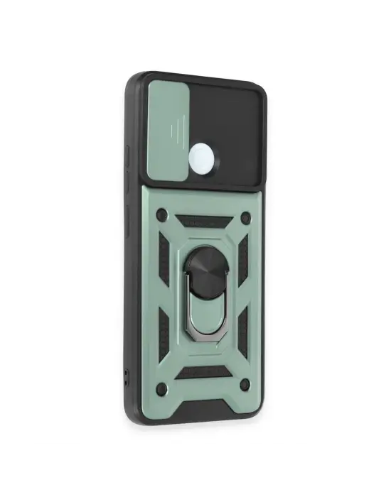 Xiaomi Redmi 12c Kılıf Pars Lens Yüzüklü Silikon - Yeşil