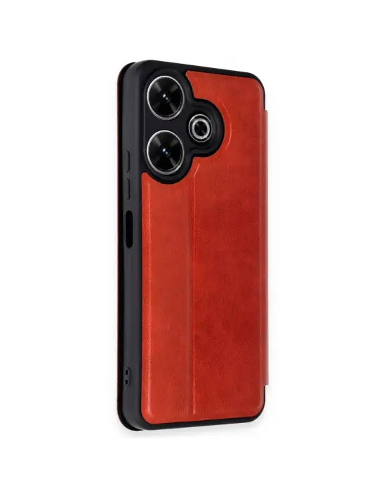 Xiaomi Redmi 13 4g Kılıf Flip Cover - Kırmızı