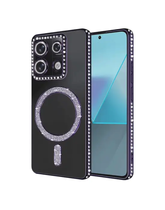 Xiaomi Redmi 13c Joke Simli Magneticsafe Kılıf - Derin Mor