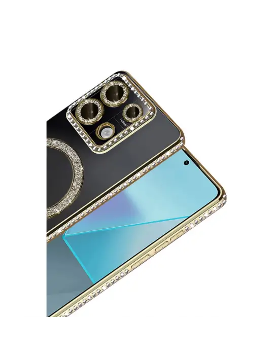 Xiaomi Redmi 13c Joke Simli Magneticsafe Kılıf - Gold