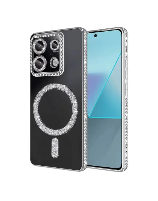 Xiaomi Redmi 13c Joke Simli Magneticsafe Kılıf - Gümüş