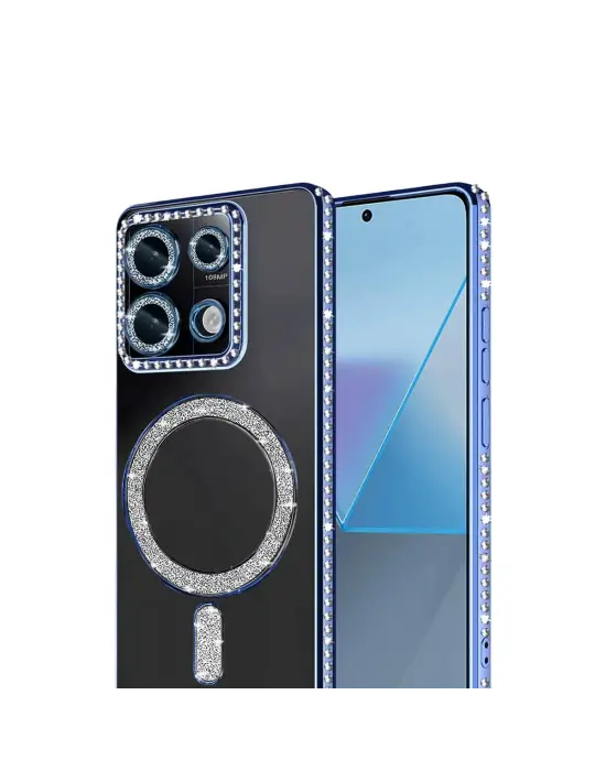 Xiaomi Redmi 13c Joke Simli Magneticsafe Kılıf - Mavi