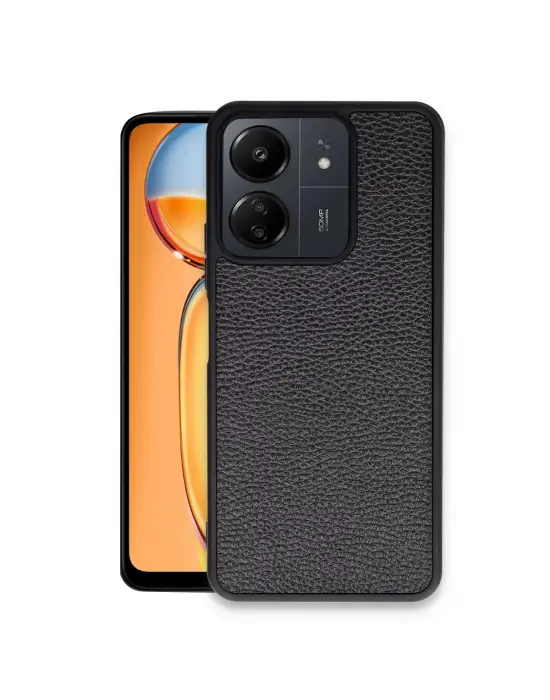 Xiaomi Redmi 13c Kılıf Aras Deri Kapak - Siyah