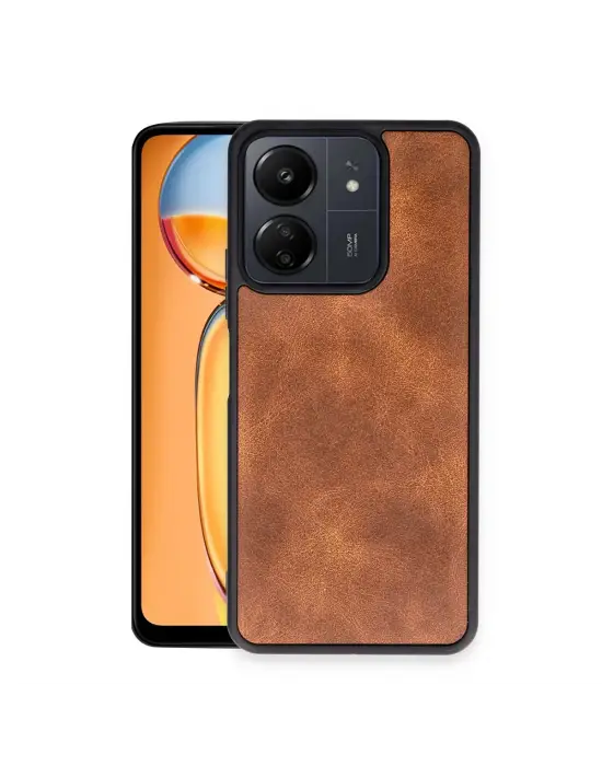 Xiaomi Redmi 13c Kılıf Aras Deri Kapak - Taba