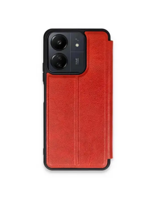 Xiaomi Redmi 13c Kılıf Flip Cover - Kırmızı