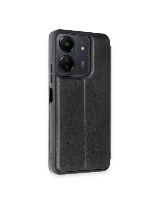 Xiaomi Redmi 13c Kılıf Flip Cover - Siyah