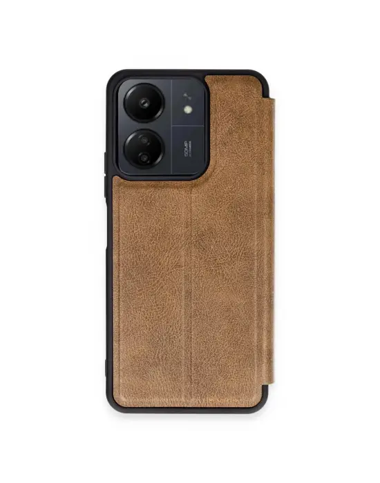 Xiaomi Redmi 13c Kılıf Flip Cover - Taba