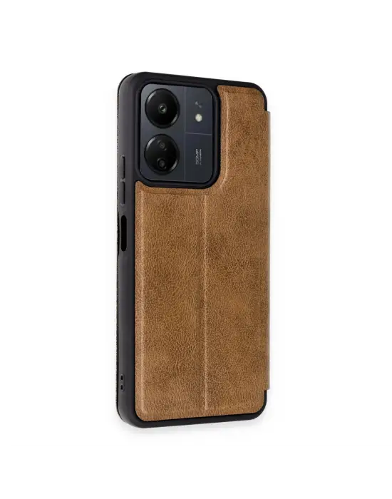Xiaomi Redmi 13c Kılıf Flip Cover - Taba