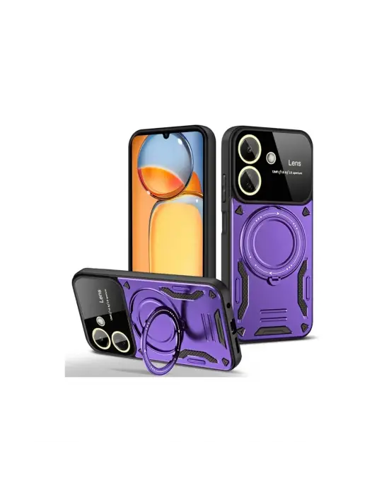 Xiaomi Redmi 13c Kılıf Joy Lens Standlı Kapak - Mor