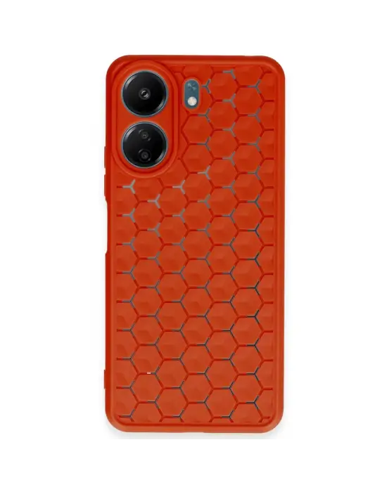 Xiaomi Redmi 13c Kılıf Petek Silikon Kapak - Kırmızı