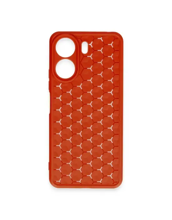 Xiaomi Redmi 13c Kılıf Petek Silikon Kapak - Kırmızı